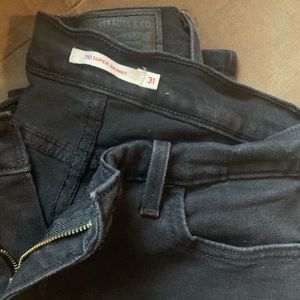 Levi 710 Super Skinny Black Jeans